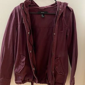Forever21 burgundy jacket with hood